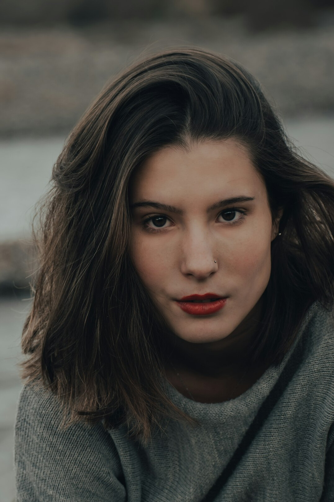 Portrait of a young woman with brown hair