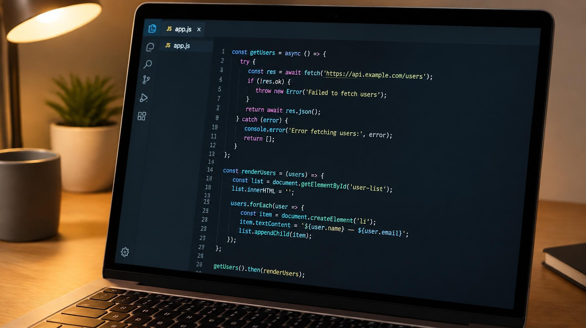 Source code displayed on a laptop screen